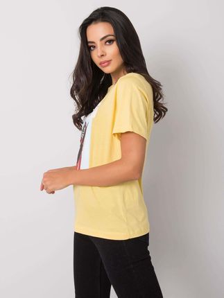 Żółty t-shirt z aplikacją North - zdjęcie 2