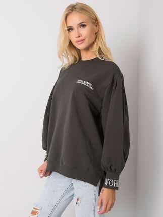 Ciemna khaki bluza bez kaptura Laylin - zdjęcie 2