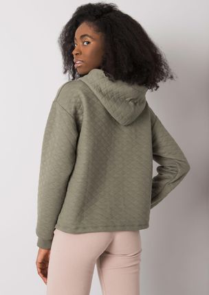 Jasna khaki pikowana bluza basic Melanie - zdjęcie 2