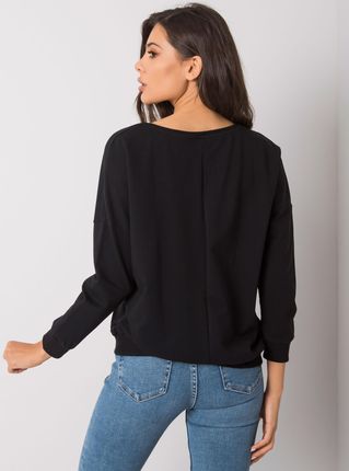 Czarna bluza damska bez kaptura Alodia - zdjęcie 3