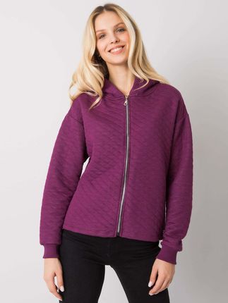 Fioletowa pikowana bluza basic Melanie - zdjęcie 2