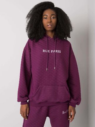 Fioletowa bluza z pikowaniem Hanna RUE PARIS - zdjęcie 2