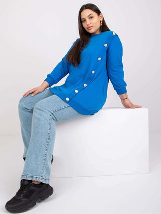 Ciemnoniebieska bluzka plus size z guzikami Brigitte