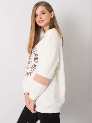 Ecru bluza oversize z nadrukiem Kate - zdjęcie 2
