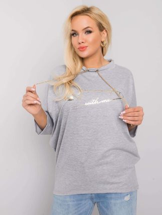 Szara melanżowa bluzka plus size z napisem