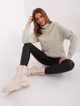 Czarne ocieplane legginsy skinny fit z ekoskóry