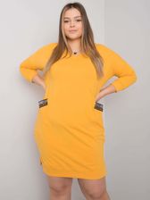 Żółta sukienka plus size z kieszeniami Susan