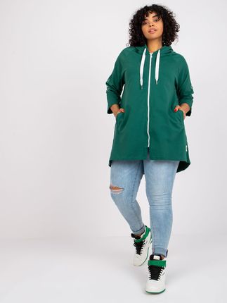 Ciemnozielona dresowa bluza plus size z nadrukiem Miley - zdjęcie 2