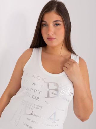 Ecru top plus size z nadrukiem