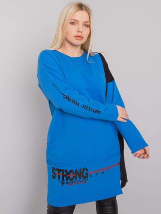 Ciemnoniebieska bawełniana tunika plus size Eleasha