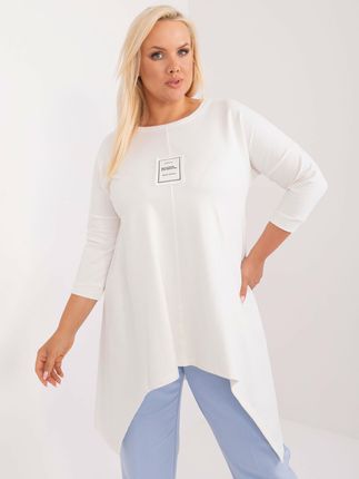 Ecru damska bluzka plus size o kroju oversize