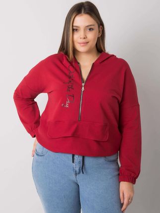 Bordowa rozpinana bluza plus size Kaylee - zdjęcie 2