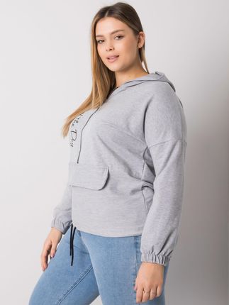 Szara melanżowa rozpinana bluza plus size Kaylee - zdjęcie 2