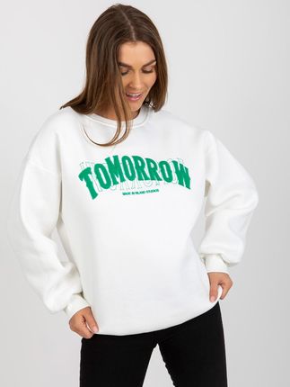 Ecru damska bluza bez kaptura o kroju oversize - zdjęcie 2