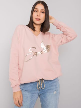 Brudnoróżowa bluzka plus size z printem Juliee