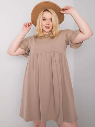 Ciemnobeżowa sukienka plus size Chiara