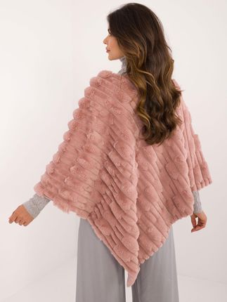 Brudnoróżowe eleganckie poncho damskie
