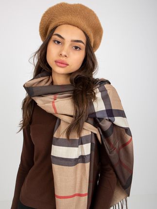 Camelowy damski beret zimowy