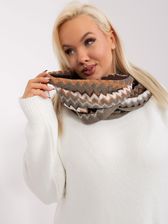 Khaki ażurowy komin z błyszczącą nicią