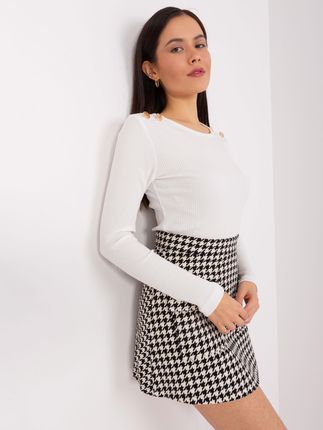 Ecru bluzka z guzikami na ramionach BASIC FEEL GOOD