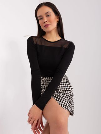 Czarna bluzka longsleeve z wiskozy BASIC FEEL GOOD