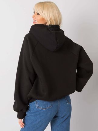 Czarna ocieplana bluza oversize z kapturem Alice - zdjęcie 2