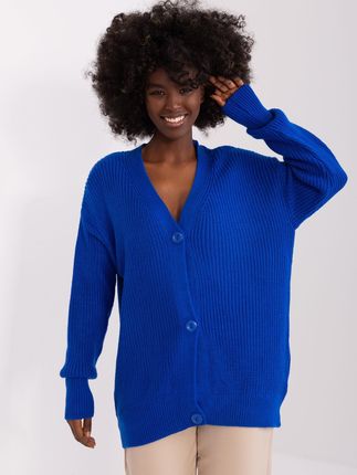 Kobaltowy rozpinany sweter oversize RUE PARIS