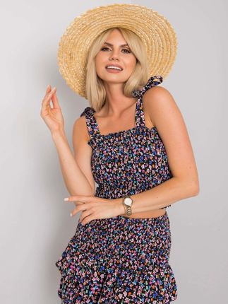 Czarny wzorzysty top Andriana RUE PARIS - zdjęcie 2