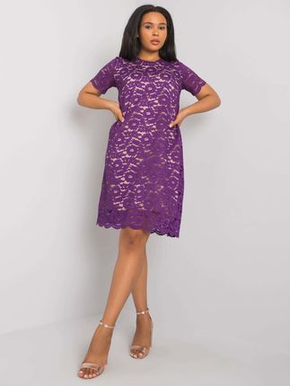 Fioletowa sukienka koronkowa plus size Ginny