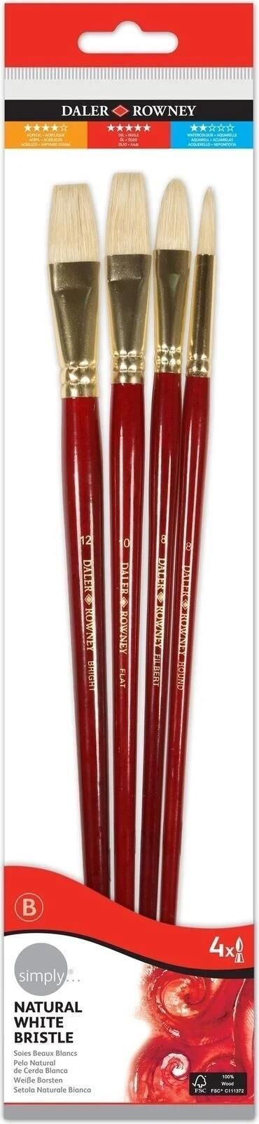 Pennello Daler-Rowney Graduate Ovale Wash 3/4 - Pelo Di Capra Bianco Per Acrilico/Olio - Foto 9