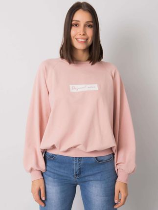 Brudnoróżowa bluza plus size bez kaptura Hariette - zdjęcie 2