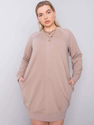 Ciemnobeżowa sukienka plus size Ariadne