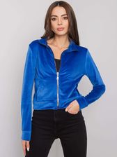 Ciemnoniebieska welurowa bluza rozpinana Charley RUE PARIS - zdjęcie 1