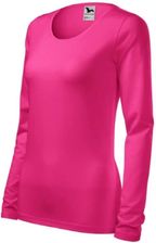 Koszulka z długim rękawem damska longsleeve różowa SLIM 139