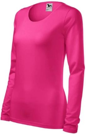 Koszulka z długim rękawem damska longsleeve różowa SLIM 139