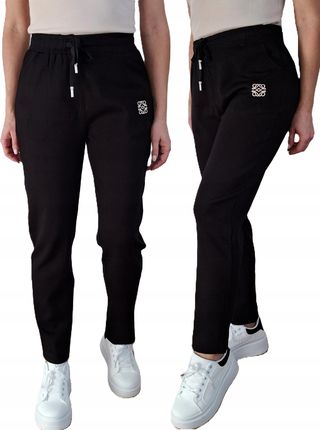 Spodnie dresowe Czarne Plus Size Prosta Nogawka 4XL/5XL