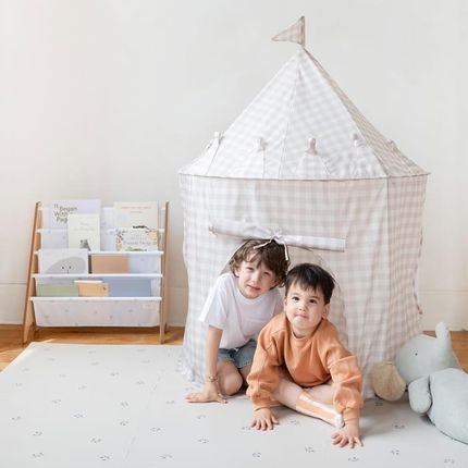 3 Sprouts Namiot Dla Dzieci Recycled Gingham Beige - zdjęcie 2