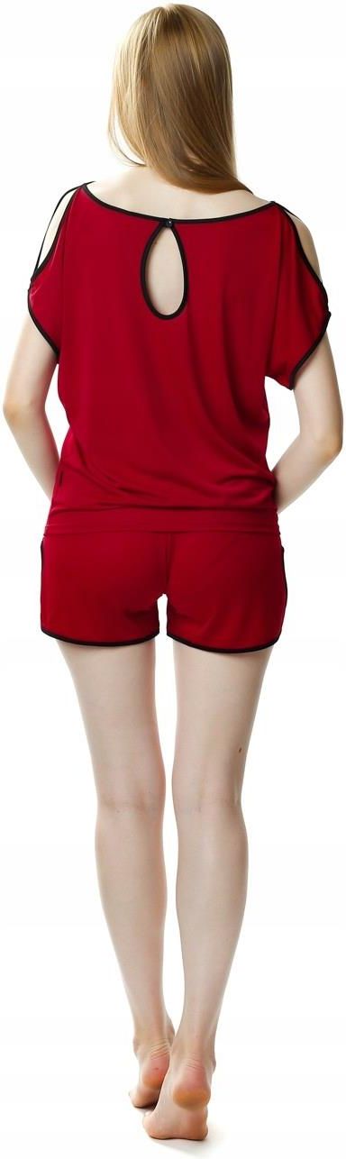 Pigiama Set Kalimo Borneo – Rosso, Taglia XL, In Viscosa Con Pizzo E Perizoma Incluso