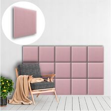 PANELE ŚCIENNE TAPICEROWANE MAGIC VELVET 2269 KWADRAT Różowy 30x30 cm