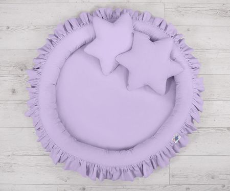 My Sweet Baby Zestaw: Baldachim Wiszący Do Pokoju Dziecięcego Gniazdko Z Falbanką Poduszki - Fioletowy - zdjęcie 5