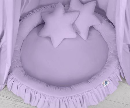 My Sweet Baby Zestaw: Baldachim Wiszący Do Pokoju Dziecięcego Gniazdko Z Falbanką Poduszki - Fioletowy - zdjęcie 4