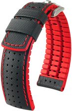Hirsch Performance Pasek do zegarka skóra/guma o wyglądzie płótna 30956S szerokość mostka: 22 mm