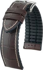 Hirsch Performance Pasek do zegarka skóra/guma brązowy 30994S szerokość mostka: 20 mm