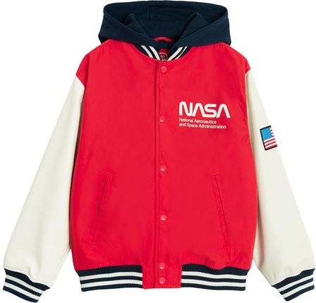 Cool Club, Kurtka chłopięca z kapturem, oversize, czerwona, NASA