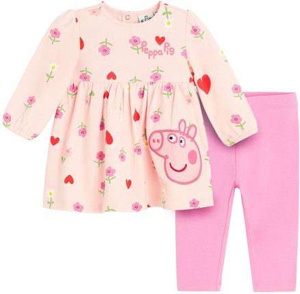 Cool Club, Komplet dziewczęcy, Sukienka z długim rękawem, Legginsy, mix, Świnka Peppa