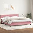 Łóżko typu Box Spring z materacem różowe 180x220 cm aksamitne