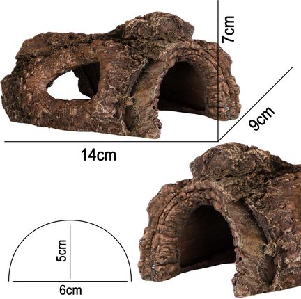 Terrario Wood Cave S Kryjówka Do Terrarium 14X9X7Cm - zdjęcie 2