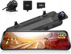 WOLFBOX G930 kamera samochodowa 4K przód tył 64 GB lusterko wsteczne nowa