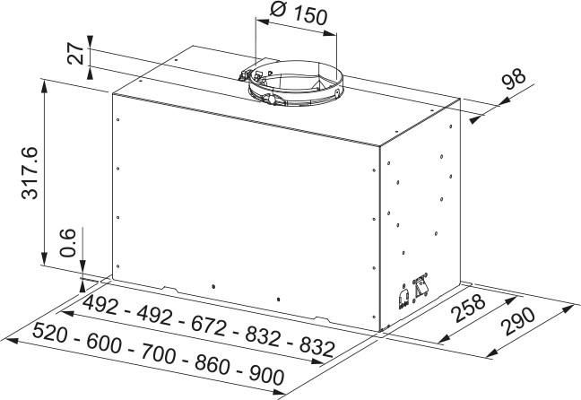 фото Вытяжка встраиваемая Franke Box Flush Basic FBFE LG A70 (305.0729.553)