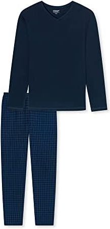 SCHIESSER Herren Schlafanzug lang Rundhals Normalgrößen Langgrößen Pyjama lang